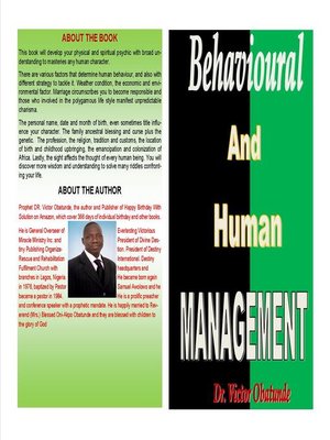 cover image of BEHAVIOURAL  AND  HUMAN MANAGEMENT